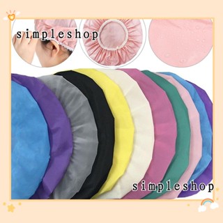 SIMPLE หมวกคลุมผมอาบน้ํา แบบยืดหยุ่น สีพื้น สําหรับร้านเสริมสวย ห้องน้ํา