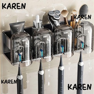 Karen ที่วางแปรงสีฟัน จัดระเบียบห้องน้ํา แบบติดผนัง กันสนิม