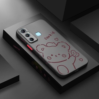 เคสโทรศัพท์มือถือแบบแข็ง ใส กันกระแทก ลายการ์ตูนหมีคุกกี้ สําหรับ Infinix Hot 12 Play Hot 12i Hot 10i Hot 11 2022