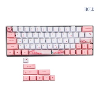 Ace PBT ปุ่มกดคีย์บอร์ด สีชมพู สําหรับเล่นเกม DIY