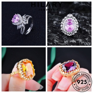 HILARY JEWELRY แหวน เครื่องประดับ ไพลิน เกาหลี เครื่องประดับ มรกต ทับทิม หรูหรา เงิน 925 แฟชั่น ผู้หญิง ซิทริน แท้ ต้นฉบับ Silver M105