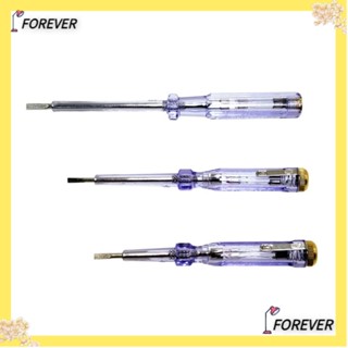 Forever ปากกาทดสอบไฟฟ้า AC 100-250V ทองแดง พลาสติกใส ทนทาน สําหรับทดสอบวงจรไฟฟ้า 3 ชิ้น