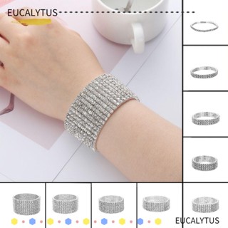 Eutus สร้อยข้อมือคริสตัล พลอยเทียม 1-10 แถว แฟชั่น สําหรับเจ้าสาว