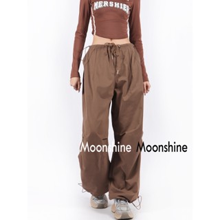 Moon  กางเกงขายาว คาร์โก้ กางเกง เชือกอเมริกันคลาสิค Cargo pants 2023 NEW 072617 Trendy สไตล์เกาหลี Unique ins A20M07L 36Z230909