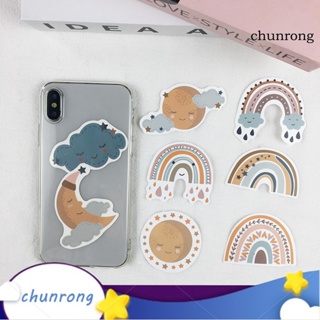 Chunrong สติกเกอร์ PVC ลายกราฟฟิตี้ สีรุ้ง มีกาวในตัว สําหรับตกแต่งกระเป๋าเดินทาง สกูตเตอร์ DIY 50 แผ่น