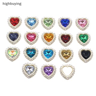 [highbuying] เครื่องประดับอะคริลิค รูปหัวใจ ประดับไข่มุก พลอยเทียม สําหรับตกแต่งเสื้อผ้า DIY พร้อมส่ง