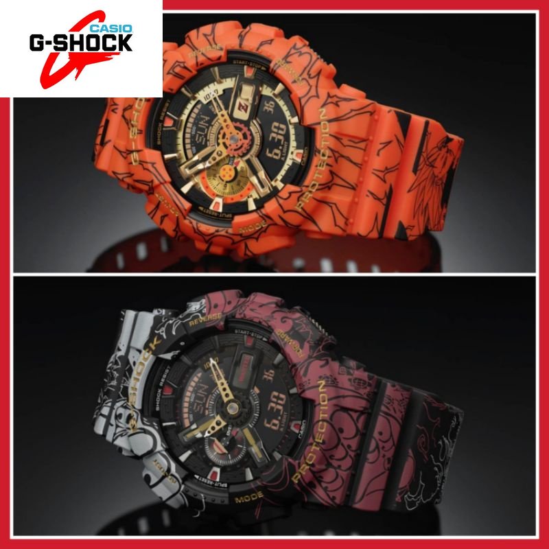 ญี่ปุ่น GA-110 ANIME DRAGON BALL Z VS ONE PIECE ยี่ห้อนาฬิกาผู้ชายผู้หญิงแฟชั่นกันน้ําแฟชั่นเรซิ่นสา