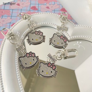 Lanf พวงกุญแจ จี้การ์ตูน Hello Kitty ประดับเพชร แวววาว สําหรับตกแต่งกระเป๋าเป้สะพายหลัง ของขวัญวันเกิดเพื่อนที่ดีที่สุด EN