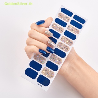 Goldensilver สติกเกอร์เพชร สีฟ้า สไตล์คลาสสิก สําหรับตกแต่งเล็บ Diy