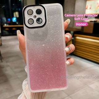 เคสโทรศัพท์มือถือแบบนิ่ม TPU ใส กันกระแทก กันรอยเลนส์กล้อง แต่งกลิตเตอร์ฟอยล์ ระยิบระยับ แฟชั่น สําหรับ Honor X8a 4G X8 5G X7 X6 X6s X7a