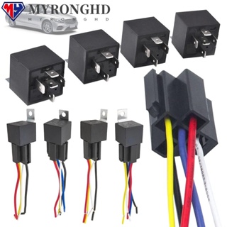 Myronghd รีเลย์รถยนต์ พร้อมซ็อกเก็ตรีเลย์ JD1912 JD1914 JD2912 JD2914 12V 24V 40A