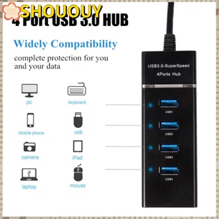 Shououy ฮับ USB 3.0 ความเร็วสูง 5Gbps 4 พอร์ต สําหรับคอมพิวเตอร์ แล็ปท็อป พีซี