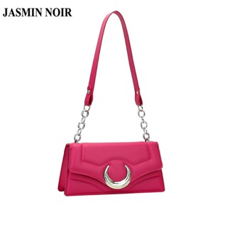 Jasmin NOIR Moon Lock กระเป๋าสะพายไหล่ กระเป๋าถือ หนัง PU ขนาดเล็ก สําหรับสตรี