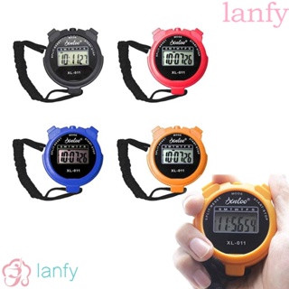 Lanfy นาฬิกาจับเวลาดิจิทัล พร้อมสายนาฬิกาจับเวลา หน้าจอ LCD อเนกประสงค์ สําหรับเล่นกีฬา