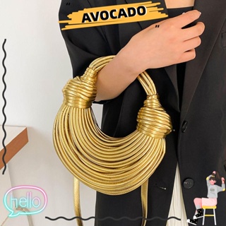 Avocarr Hobo กระเป๋าถือ กระเป๋าสะพายไหล่ หนัง PU ผูกปม มีซิป สําหรับผู้หญิง