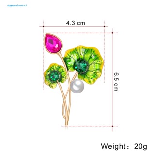 Spywarelove- เข็มกลัด รูปใบบัว ประดับพลอยเทียม น่ารัก เครื่องประดับแฟชั่น สําหรับทุกโอกาส