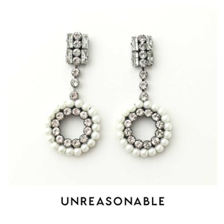 ต่างหู มุกแก้ว ต่างหูคลิป ต่างหูก้านเงินแท้ น้ำหนักเบา Unreasonable Accessories UA0716-03