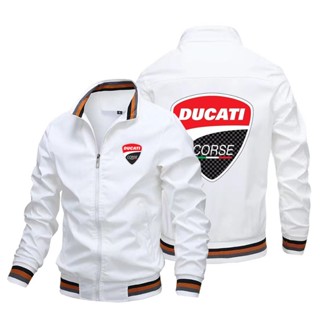 DUCATI LOGO baseball uniform 1199 1299 899 V2 Monster696 821 797 659 Panigale V4 XDiavel S Diavel1260 motorcycle riding stand collar large size long-sleeved sweater Aviator Jacket