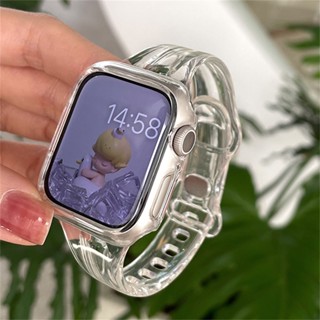 สายนาฬิกาข้อมือเรซิ่นใส สําหรับ Apple Watch Band iWatch 7 6 5 4 3 2 SE 1 41 มม. 45 มม. 38 มม. 42 มม. 40 มม. 44 มม.