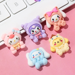 เครื่องประดับ กิ๊บติดผมเรซิ่น รูปการ์ตูนอนิเมะ Sanrio แฮนด์เมด DIY สําหรับเด็ก จํานวน 10 ชิ้น