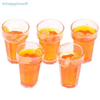 Hihappyhour โมเดลแก้วชา เลม่อน อาหารจิ๋ว 1:12 สําหรับตกแต่งบ้านตุ๊กตา 5 ชิ้น