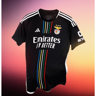 เสื้อกีฬาแขนสั้น ลายทีมชาติฟุตบอล benfica Away 23 24 ชุดเยือน คุณภาพสูง สําหรับผู้ชาย xzlai