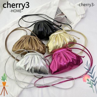 Cherry3 กระเป๋าสะพายไหล่ หนัง PU ทรงคลัทช์ แต่งหูหิ้วนิ่ม ลายก้อนเมฆ แฟชั่นเรียบง่าย สําหรับสตรี