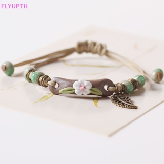 Flyup สร้อยข้อมือเซรามิค นวดมือ ปรับได้ DIY ของขวัญ สําหรับผู้หญิง TH