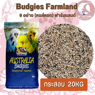 Budgies Farmland 9 อย่าง (หงส์หยก) ฟาร์มแลนด์ ธัญพืชรวมสำหรับนก ขนาดกระสอบ 20KG