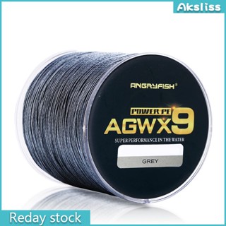 Aks Angryfish Agwx9 สายเอ็นตกปลา แบบถัก 500 ม. แข็งแรงมาก ทนต่อการสึกหรอ สําหรับตกปลา