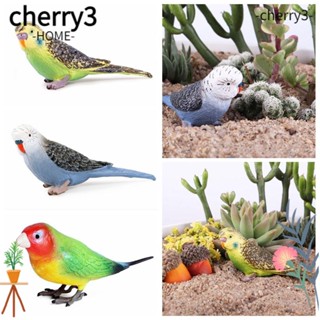 Cherry3 โมเดลนกแก้วจําลอง เสมือนจริง ขนาดเล็ก สําหรับตกแต่งบ้านตุ๊กตา