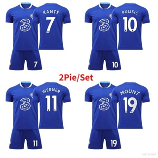 เสื้อกีฬาแขนสั้น ลายทีมชาติฟุตบอล Chelsea 2022-2023 2 ชิ้น ต่อชุด