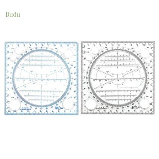 Dudu ไม้บรรทัดวาดภาพ อเนกประสงค์ มุม 360 องศา และไม้บรรทัดลายฉลุวงกลม