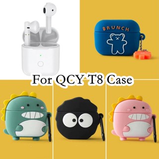 【Ĕĕ】เคสหูฟัง แบบนิ่ม ลายการ์ตูนน่ารัก สไตล์วินเทจ สําหรับ QCY T8 QCY T8