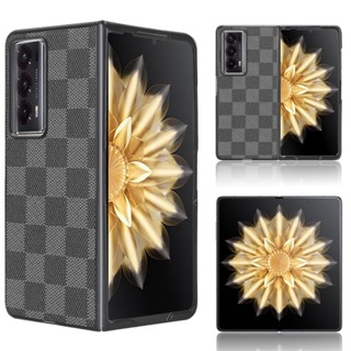 ใหม่ เคสโทรศัพท์มือถือหนัง PU แข็ง ขอบนิ่ม ลายตารางหมากรุก สําหรับ Huawei Honor Magic V2 2023 V2