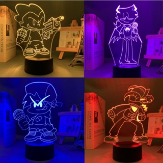 โคมไฟกลางคืน LED รูปอนิเมะ Friday Night Funkin 3d ชาร์จ USB สําหรับตกแต่งบ้าน แฟนสาว