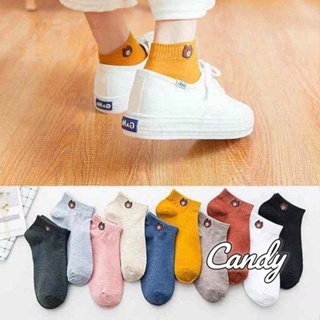 Candy Kids  บาท 1 !1 บาท ถุงเท้า ข้อสั้น สีพื้น  ลาย ผ้านิ่ม 2023NEW （1 Stylish High quality Chic ทันสมัย A96N00P 36Z230909