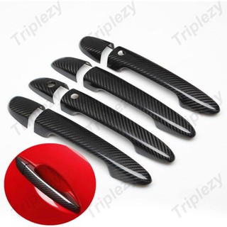 สติกเกอร์คาร์บอนไฟเบอร์ ABS ติดมือจับประตูรถยนต์ สําหรับ Maz…