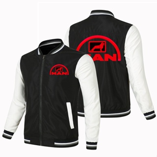 MAN LOGO baseball uniform truck enthusiasts outdoor driving color matching thin sports windproof jacket