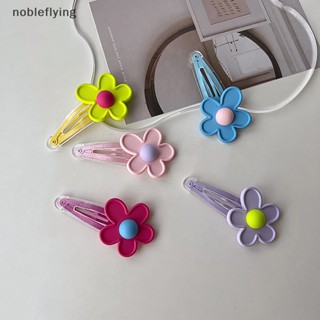 Nf กิ๊บติดผม ลายดอกไม้ สีแคนดี้ สําหรับเด็กผู้หญิง 1 ชิ้น nobleflying