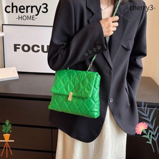 Cherry3 กระเป๋าถือ กระเป๋าสะพายไหล่ สะพายข้าง หนัง Pu ความจุสูง สีพื้น สําหรับเด็กผู้หญิง