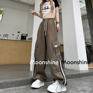 Moon  กางเกงขายาว คาร์โก้ กางเกง เชือกอเมริกันคลาสิค Cargo pants 2023 NEW 080427 ins ทันสมัย Comfortable คุณภาพสูง A20M09D 36Z230909