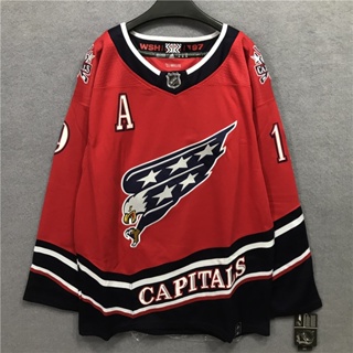 เสื้อกีฬาแขนยาว ทรงหลวม ปักลาย Nhl Ice Hockey Jersey สไตล์ฮิปฮอปเรโทร