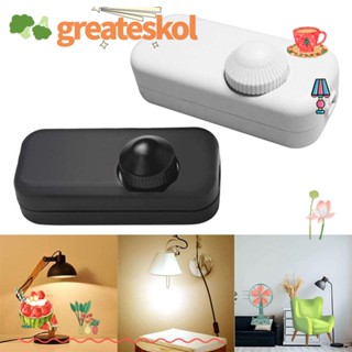 Greateskol สวิตช์โคมไฟ LED พลาสติก หรี่แสงได้ คุณภาพสูง เปิด ปิด ลูกบิด กันไฟ ควบคุมหรี่แสงได้ สําหรับโคมไฟตั้งโต๊ะ โคมไฟจี้ ห้องนอน