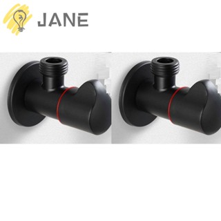 Jane วาล์วน้ํา สเตนเลส 304 ทองแดง สีดํา ทนทาน สําหรับห้องน้ํา 2 ชิ้น