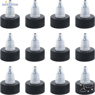 Ssunshine ฝาขวดพลาสติกธรรมชาติ คุณภาพสูง แบบเปลี่ยน 24/410 สีดํา 12 ชิ้น