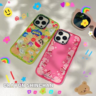 เคสโทรศัพท์มือถือ ป้องกันกระแทก ลายการ์ตูนชินจัง แต่งกลิตเตอร์ สําหรับ iPhone 14ProMax 13 12 11