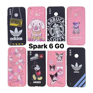 เคสสีทึบ การ์ตูน Tecno Spark 6 Go  เคสมือถือ TPU ด้าน พ่นสกรีน ลายการ์ตูน แบบนิ่มทั้งอัน ลายคมชัด