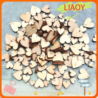 Liaoy หัวใจไม้ 4 ขนาด DIY สําหรับตกแต่งงานฝีมือ 100 ชิ้น