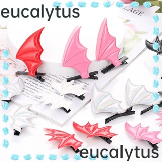 Eucalytus1 กิ๊บติดผม รูปปีกค้างคาว หูปีศาจ ของขวัญ สไตล์โกธิค พังก์ สําหรับปาร์ตี้ฮาโลวีน 3 คู่